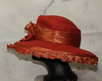 Mr. Hi Classic Wool Burnt Orange Wide Brim Hat (8) - Etsy display picture 1