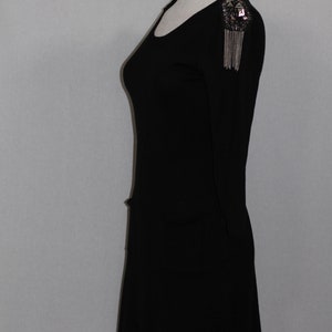 Black Silver Tassel Black Dress image 7