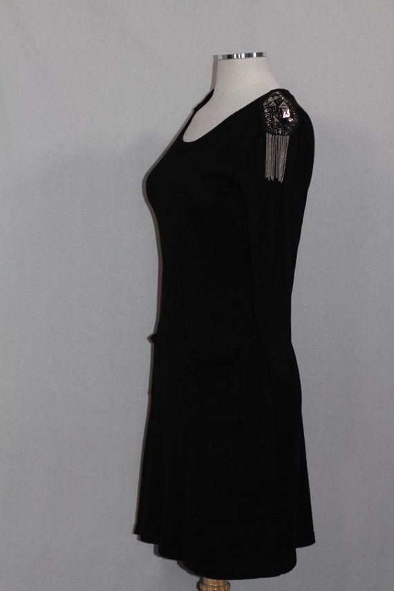 Black Silver Tassel Black Dress - image 7
