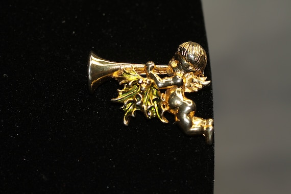 Gold & Silver Angel Brooch - image 1