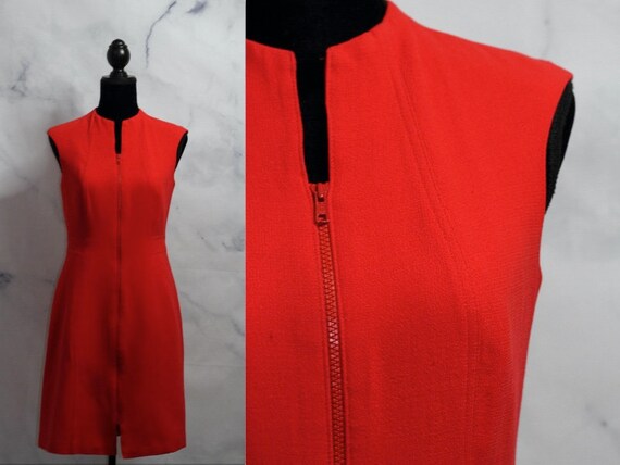 90's David Meister Orange Wool Dress (6)