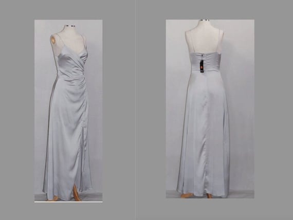 Silver Satin Gown - image 1