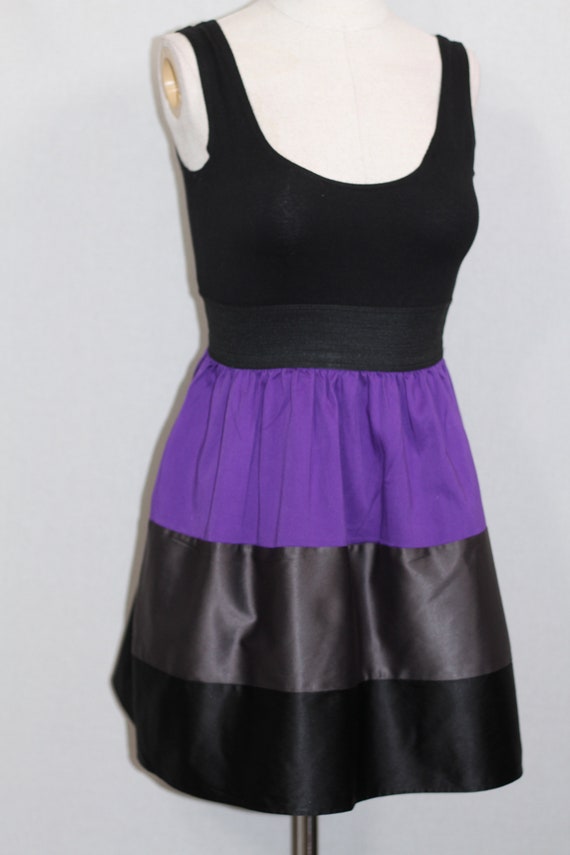 Black Grey Purple Dress - image 8