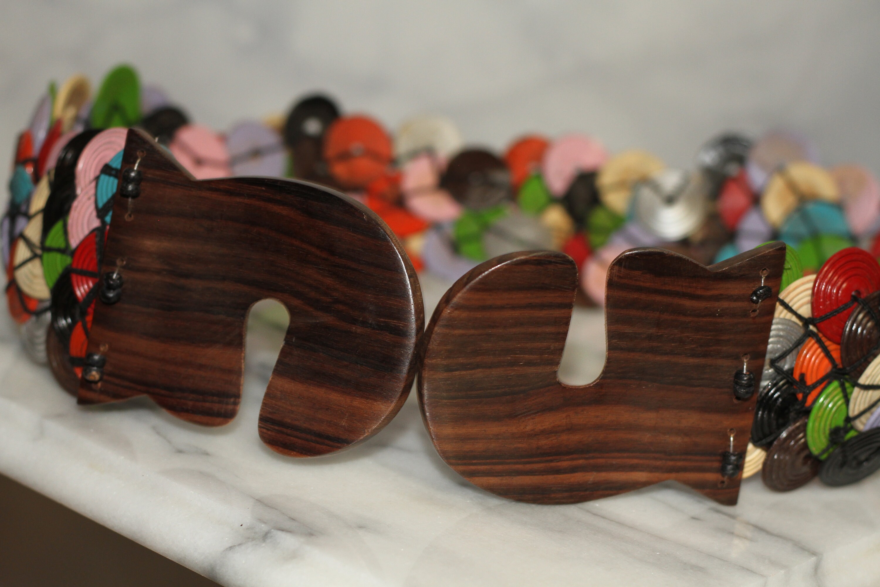 Multi Color Beaded Wood Belt - Etsy
