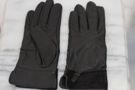 Black Leather Gloves - image 1