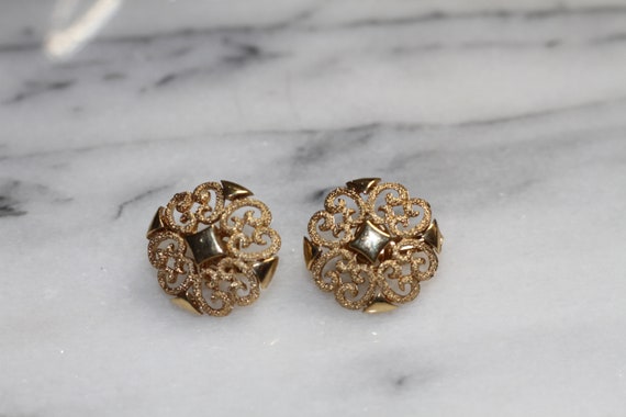 Gold Clip On Earrings - image 1