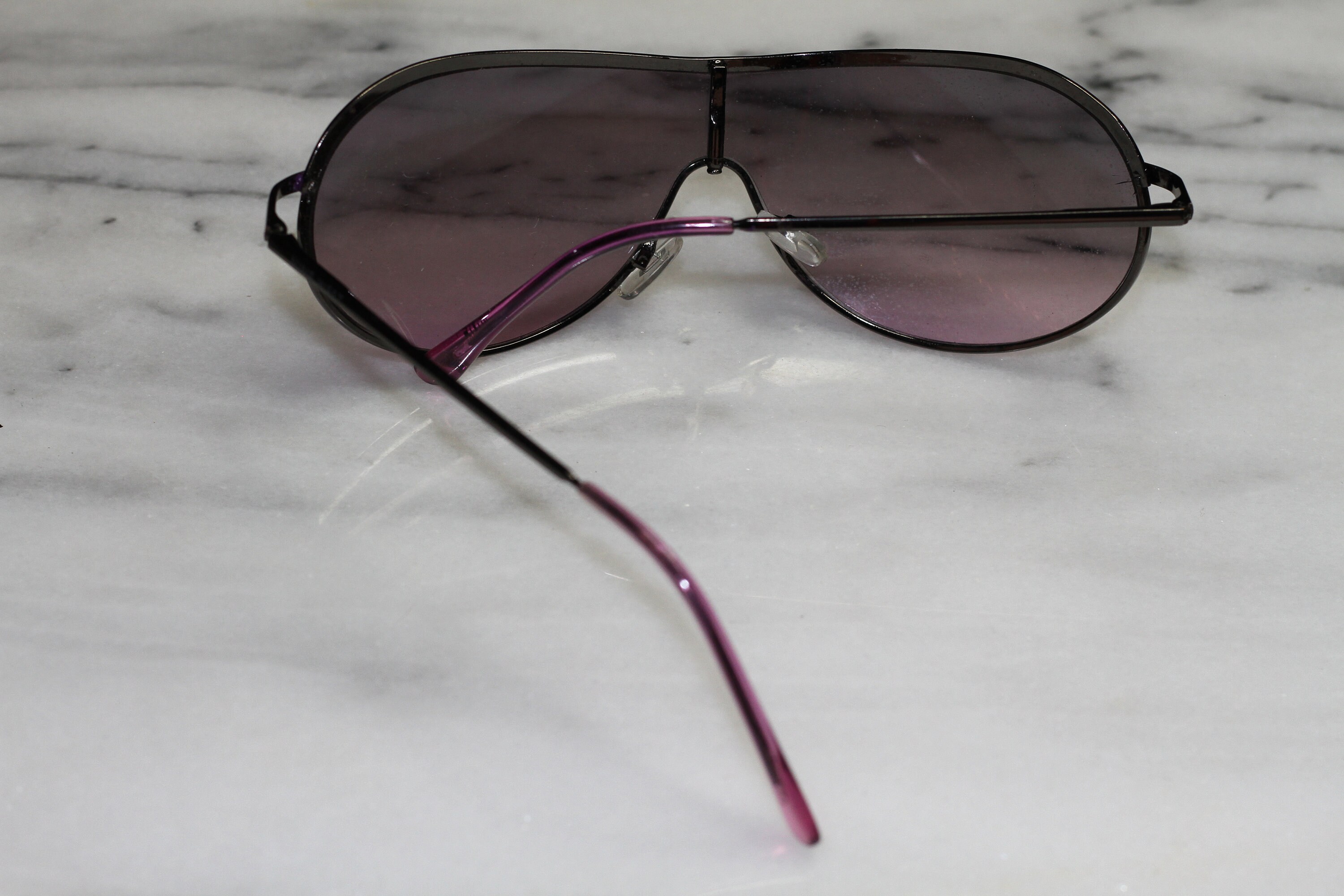 Nine West Purple Aviator Shield Sunglasses - Etsy display picture 2