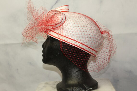 Red & White Pill Box Hat (8) - image 7