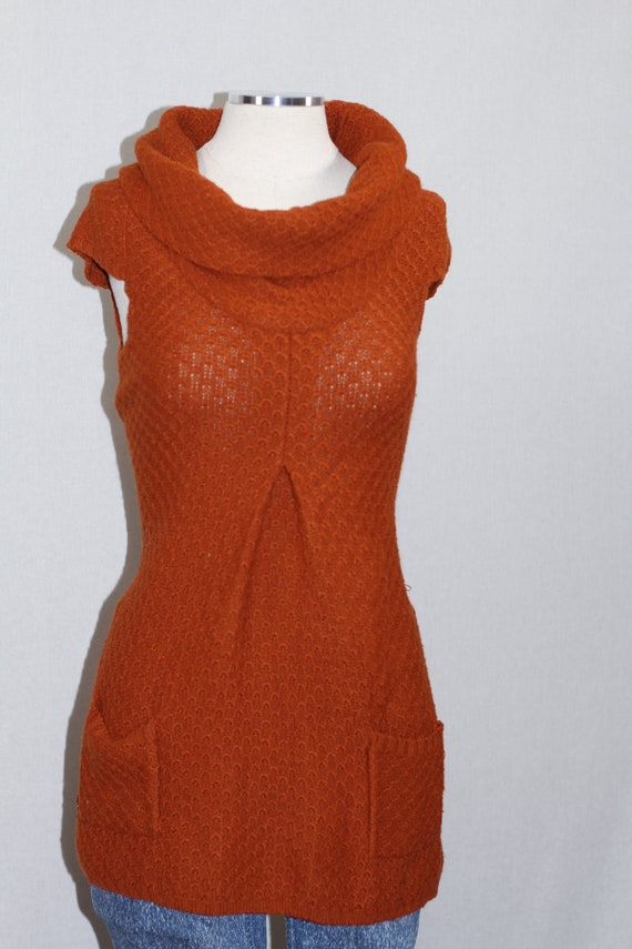 Orange Slouch Neck Sweater - image 2