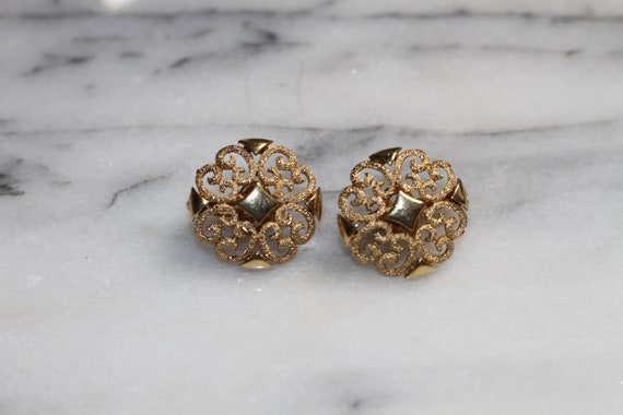 Gold Clip On Earrings - image 3