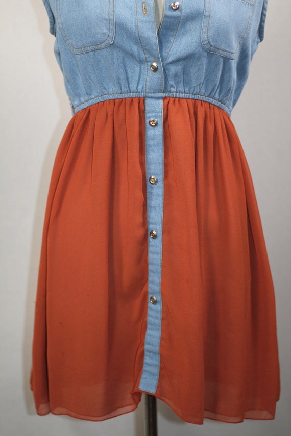 Orange & Denim Dress - image 7