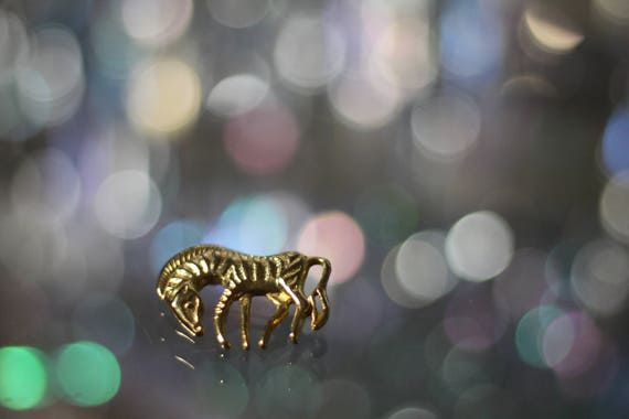 Gold Zebra Brooch - image 5