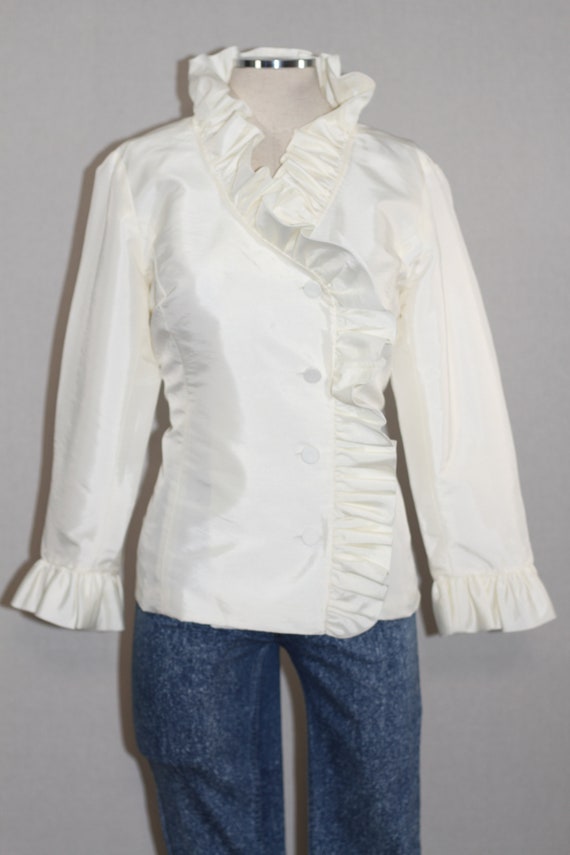 Calvin Klein Ivory Ruffle Blouse - image 6