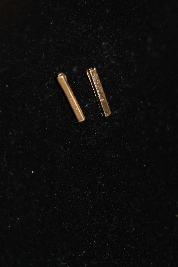 Gold Bar Stud - Pink Tassel Earrings (2pc) View 4