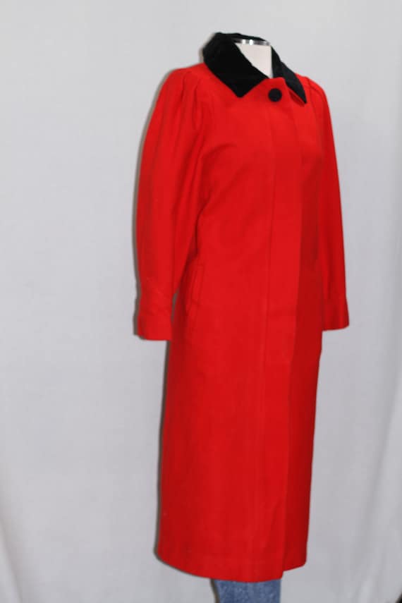 Charles Klein Red Wool Trench Coat - image 8