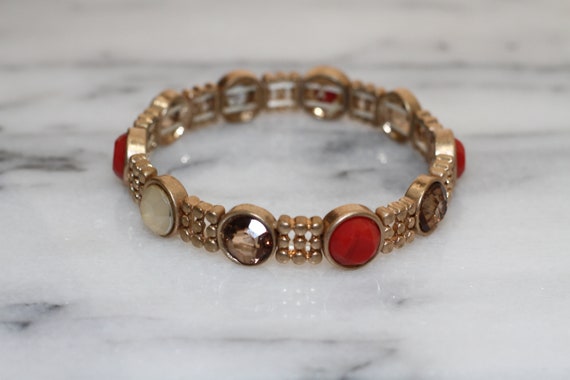 Multi Color Stone Gold Bracelet - image 1