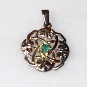 Green Stone Clover Charm Pendant