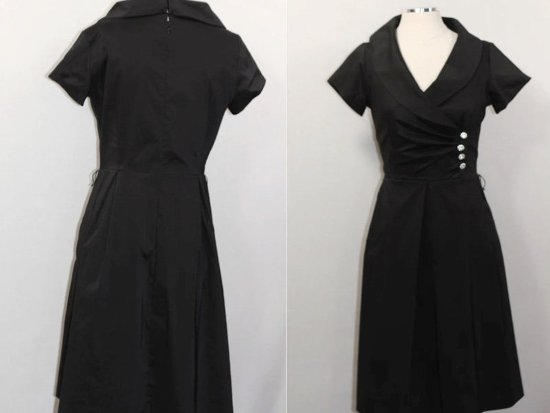 Robe Noire Julian Taylor New York - Taille 6 (US) - Polyester - Occasion Très Bon état - Robe Cocktail Soirée