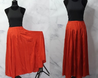 Newport New's Burnt Orange Flare Long Skirt (8)