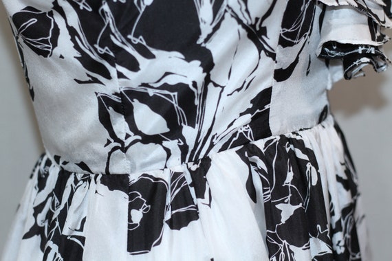 Black White Silk Dress - image 4