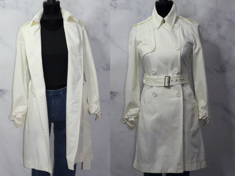 Vintage Express Winter White Trench Coat (XS) - Etsy Vintage Express Winter White Trench Coat (XS) - Etsy