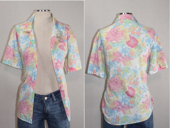 Cape Cod Floral Cotton Blouse - image 6