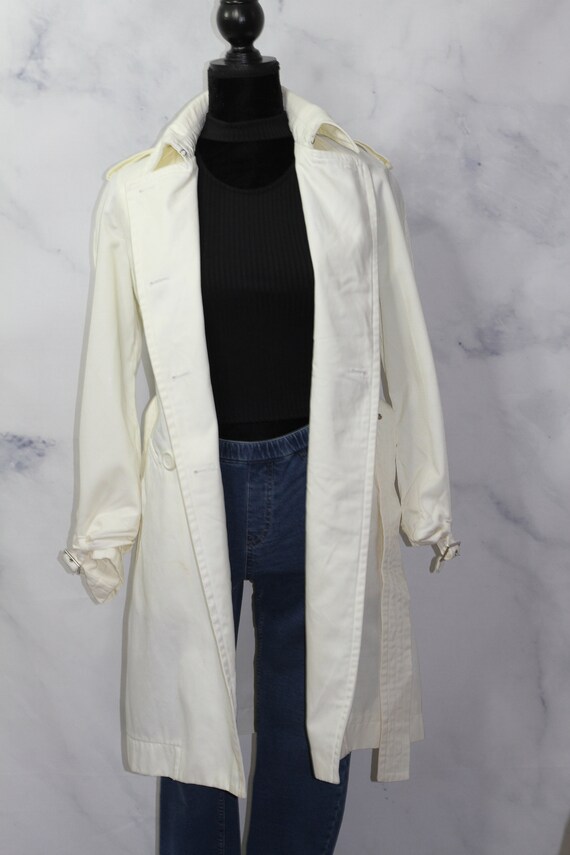 Vintage Express Winter White Trench Coat (XS) Gem