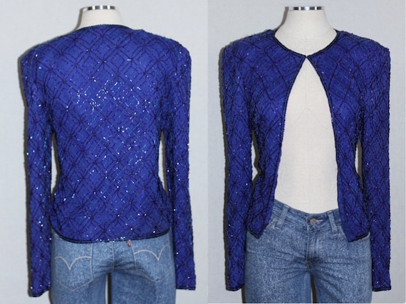 Adrianna Papelle Evenings Blue Silk Blazer