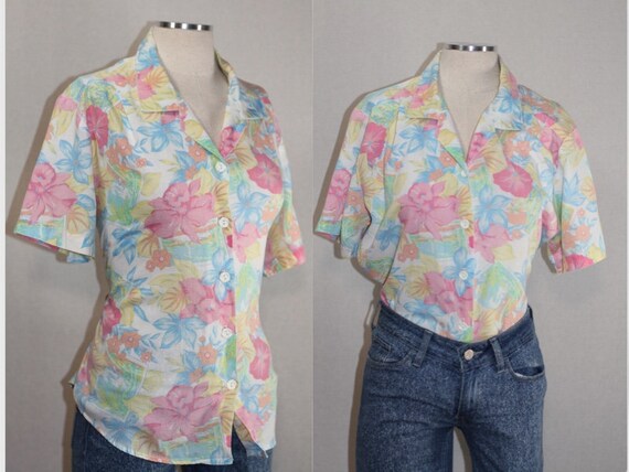 Cape Cod Floral Cotton Blouse - image 3