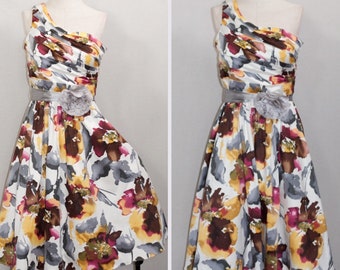 Oleg Cassini One Shoulder Dress