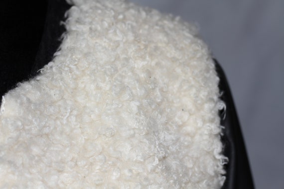Black White Vegan Lamb Jacket - image 2