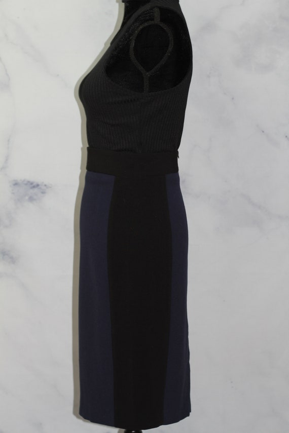 Blue & Black Pencil Skirt (S) - image 3