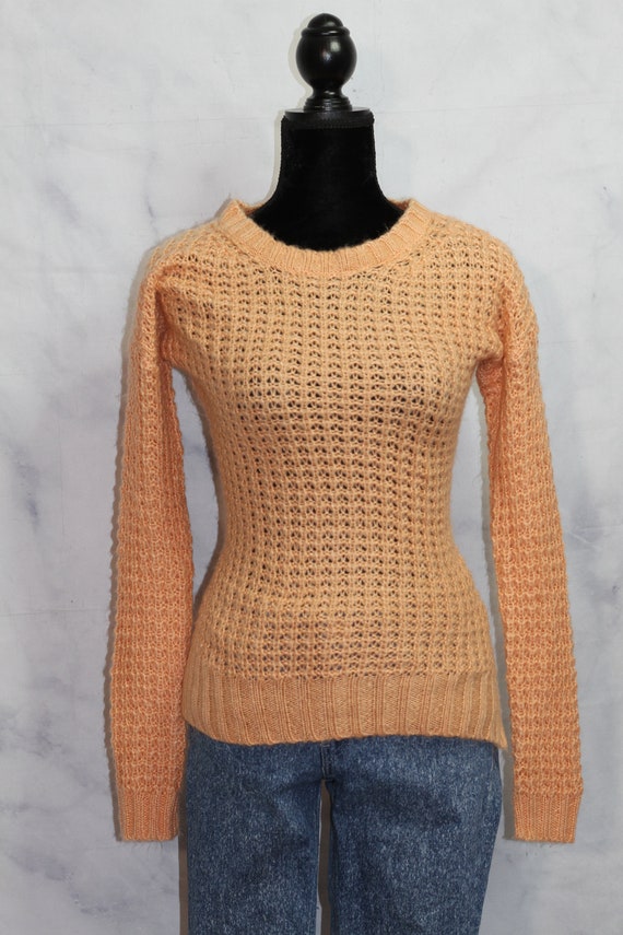 Peach Knit Sweater (s) - image 4