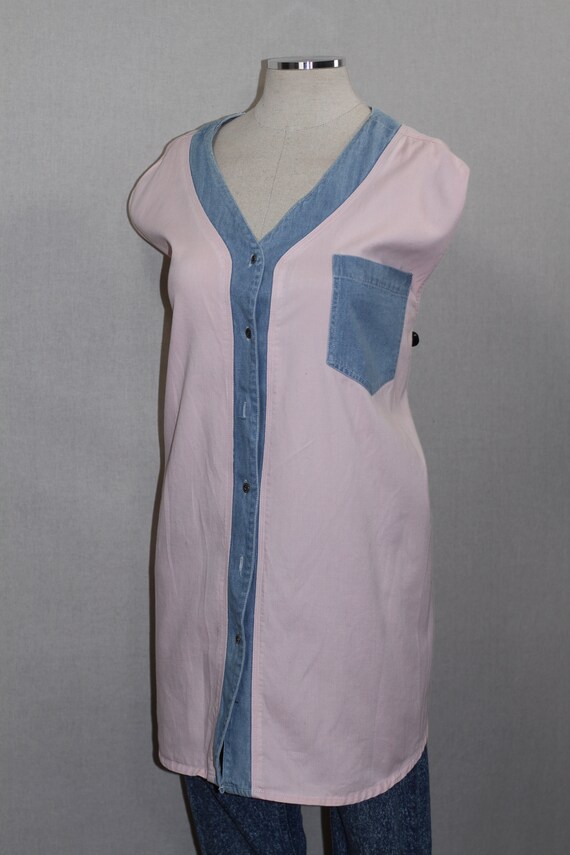 Fitting Image Pink & Blue Blouse - image 5