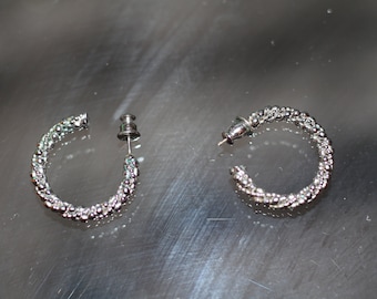 90's Silver Hoops