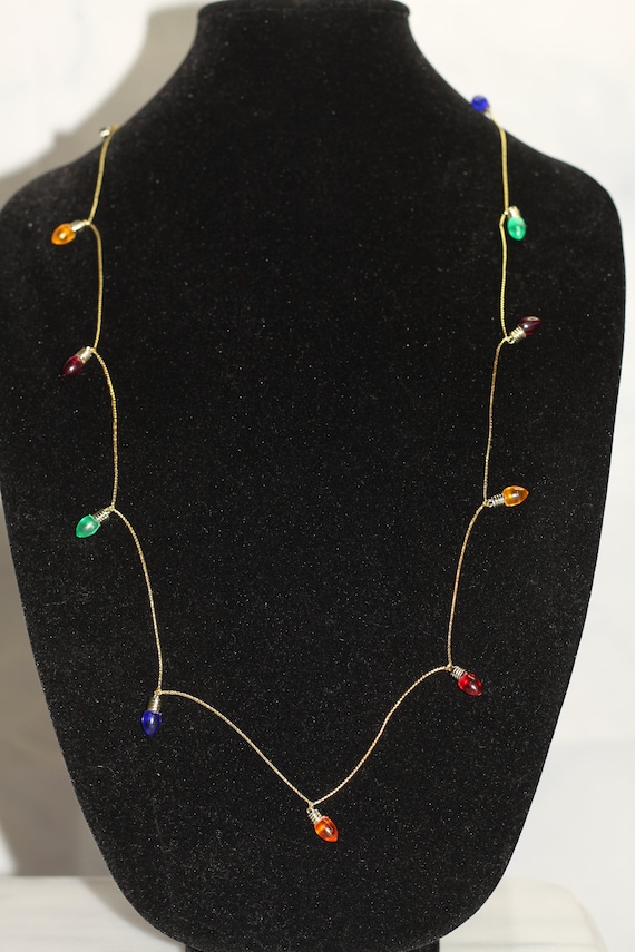 Handmade Multi Color Light Bulb Necklace