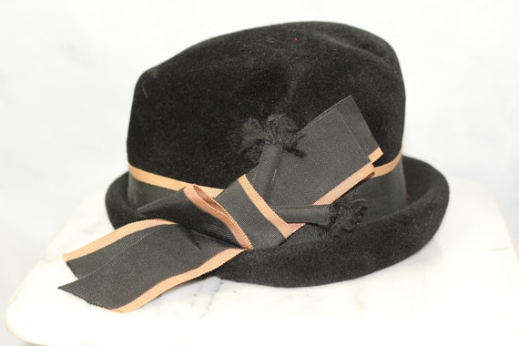 Encore Kutz Black Wool Cloche Hat Encore Kutz Black Wool Cloche Hat (7 3/8) - Etsy main image 4