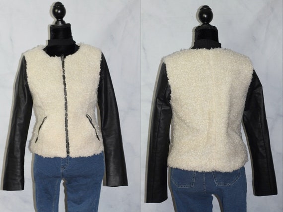 Black White Vegan Lamb Jacket - image 1
