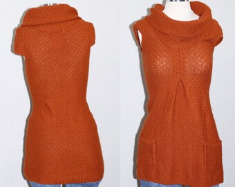 Orange Slouch Neck Sweater