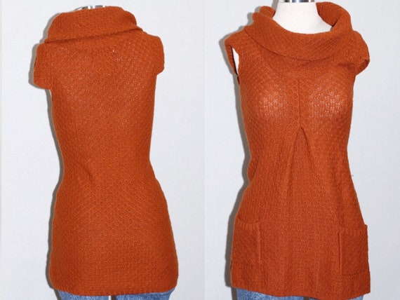 Orange Slouch Neck Sweater - image 1