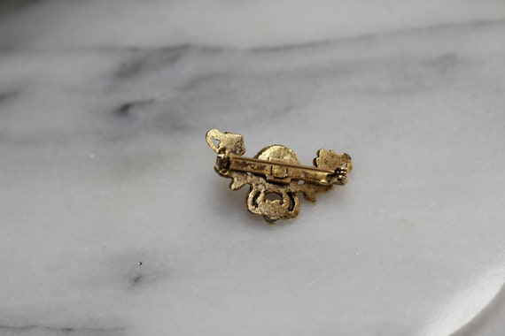 Pearl Gold Decorative Rose Brooch - image 6