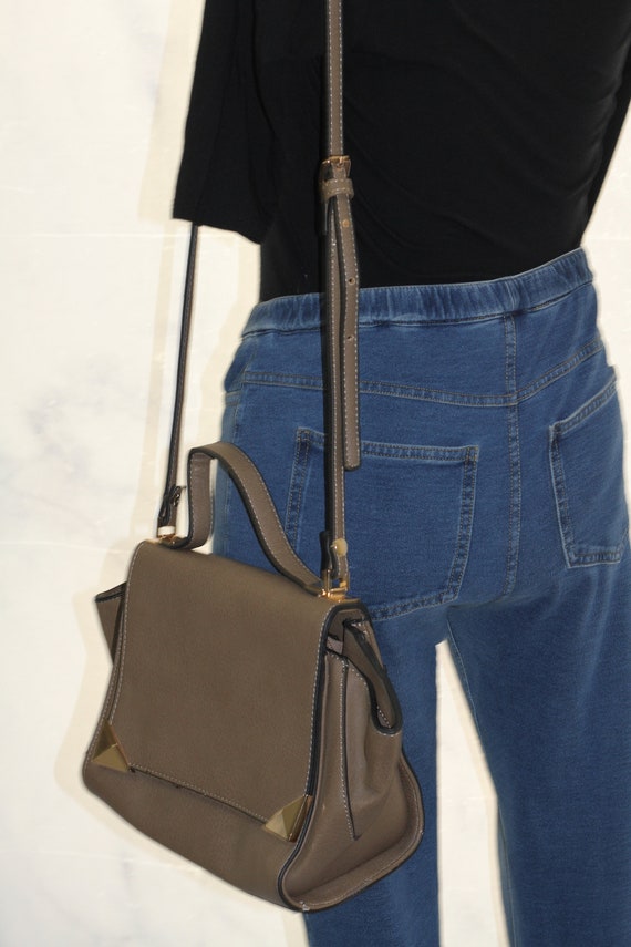 Tan Leather Crossbody Handbag - image 3