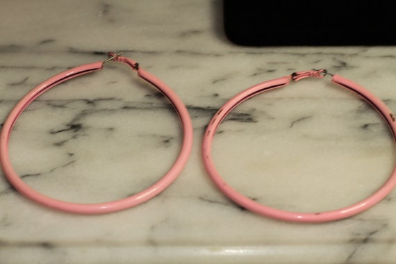 Pink Hoop Earrings - image 2