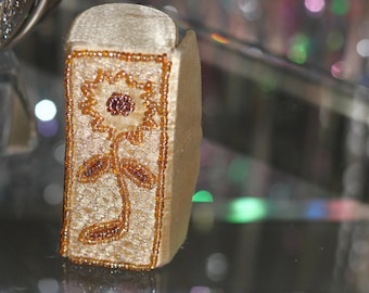 Tan Perlen Lippenstift Spiegel Kompakt