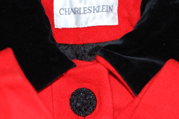 Charles Klein Red Wool Trench Coat - image 10