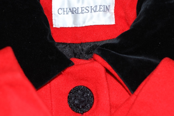 Charles Klein Red Wool Trench Coat
