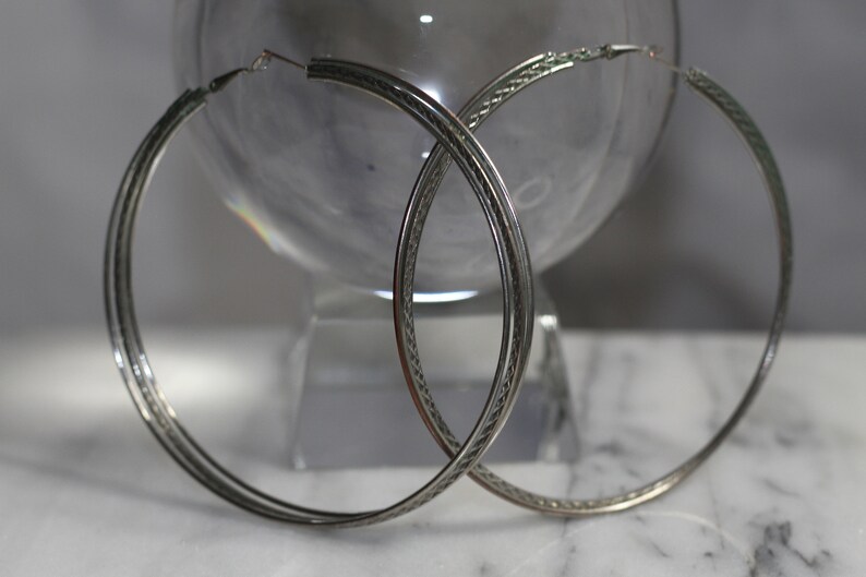 Large Silver Hoop Earrings