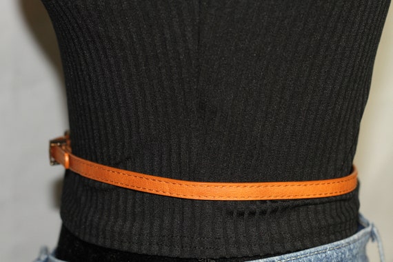 Brown Leather Belt with Gold Buckle - image 5