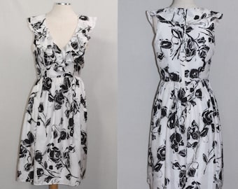 Black White Silk Dress