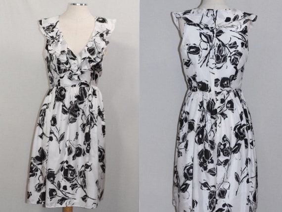 Black White Silk Dress - image 1